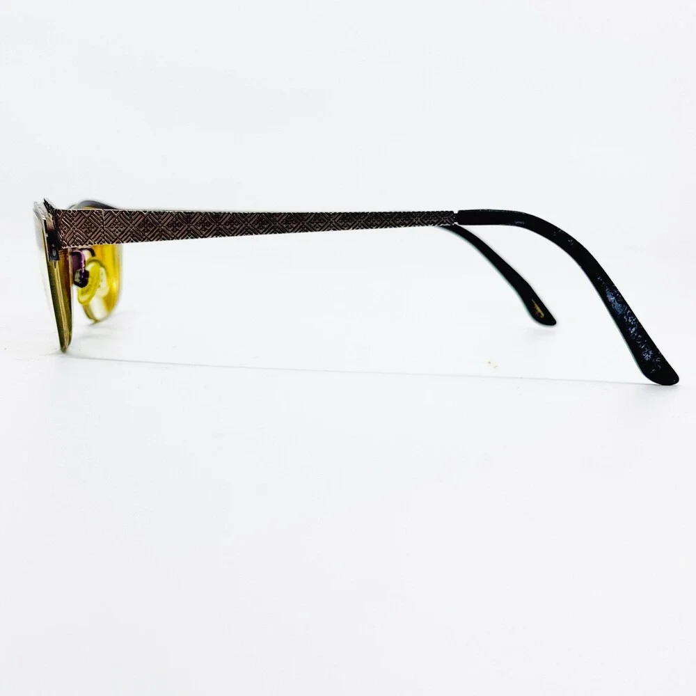 Kliik Eyeglasses Womens Brown Geometric Pattern Half Rim 594 49-16-135